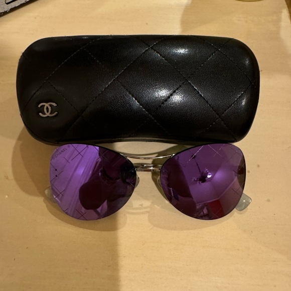 CHANEL
Silvertone Metal And Purple Tinted Sunglasses-4218 - Picture 4 of 10